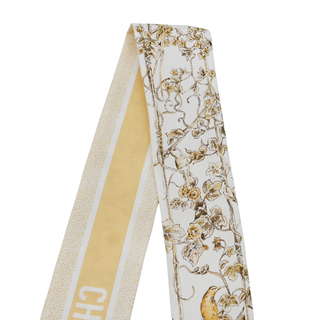 Floral & Bird Silk Toile de Jouy Mitzah Scarf