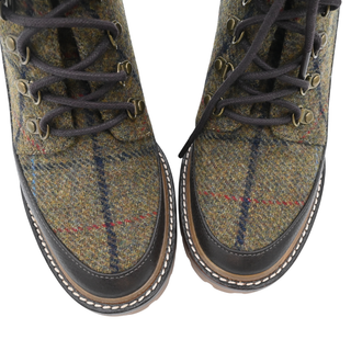Miller Plaid Wool Lug-Sole Heeled Booties