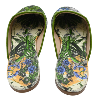 CHRISTIAN DIOR | Green Toile de Jouy Tropical Embroidered Mules