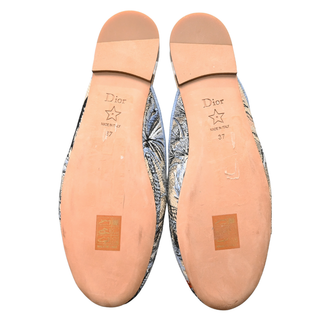 Blue Toile de Jouy Tropical Embroidered Mules