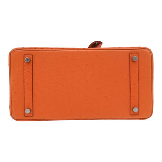 2007 Orange Birkin 30 Ostrich Leather Bag
