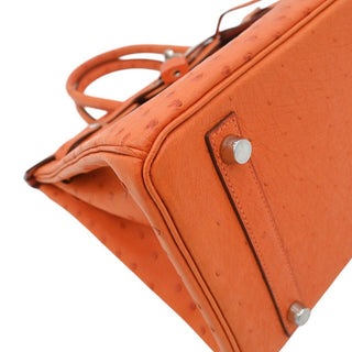 2007 Orange Birkin 30 Ostrich Leather Bag