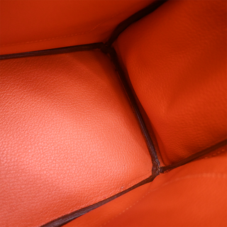 2007 Orange Birkin 30 Ostrich Leather Bag