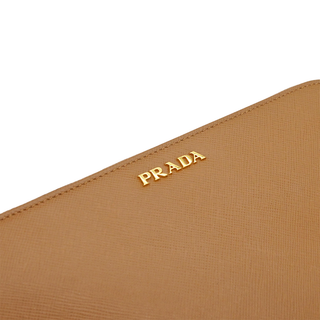 PRADA | Caramel Saffiano Leather Continental Wallet