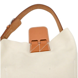 Virevolte 24 Cream Leather Shoulder Bag