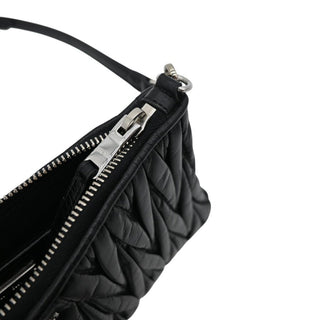 Matelassé Leather Wristlet Crossbody Clutch Bag