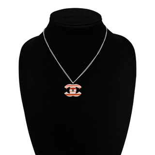 CHANEL | Striped CC Enamel Pendant Necklace