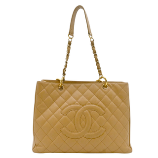 Quilted Caviar Leather Grand Shopping Tote Bag