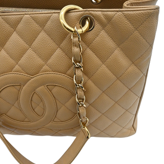 Quilted Caviar Leather Grand Shopping Tote Bag