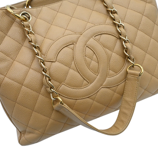 Quilted Caviar Leather Grand Shopping Tote Bag
