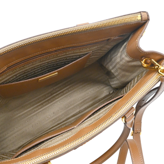 Caramel Brown Saffiano Galleria Double Zip Tote