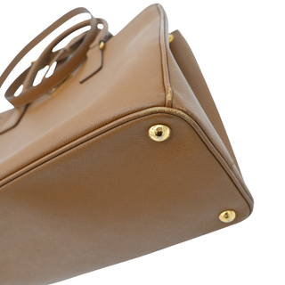 Caramel Brown Saffiano Galleria Double Zip Tote
