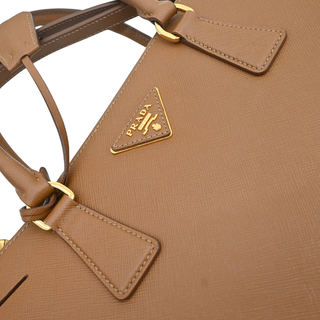 Caramel Brown Saffiano Galleria Double Zip Tote