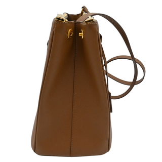 Caramel Brown Saffiano Galleria Double Zip Tote