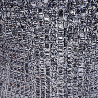 Mouliné Blue Knitted Short Dress