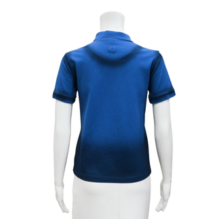 Faded Greek Blue Stretch Cotton Polo Shirt