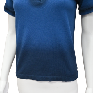 Faded Greek Blue Stretch Cotton Polo Shirt