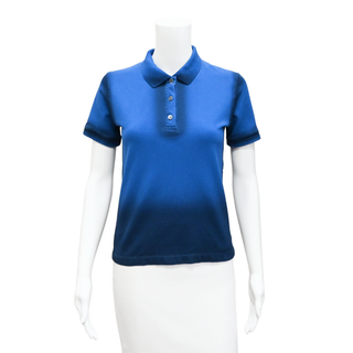 Faded Greek Blue Stretch Cotton Polo Shirt