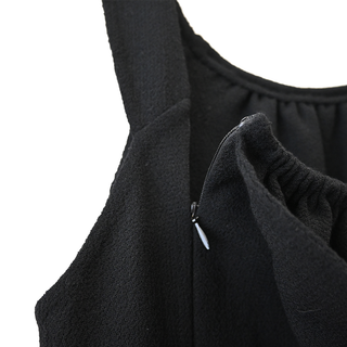 Black Wool Panel Bow-Accent Dress