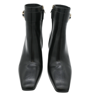 Gancini Leather Ankle Boots