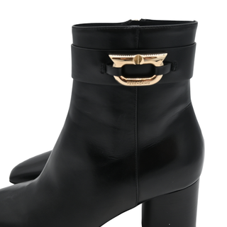 Gancini Leather Ankle Boots