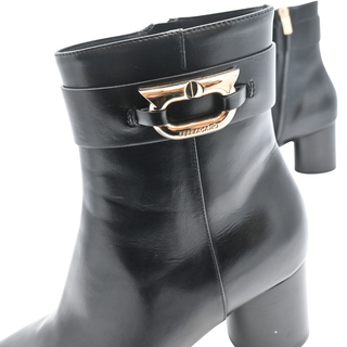 Gancini Leather Ankle Boots