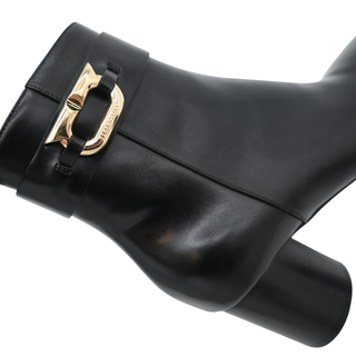 Gancini Leather Ankle Boots