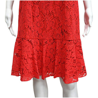 CAROLINA HERRERA | Red Floral Lace Dress