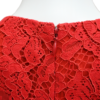 CAROLINA HERRERA | Red Floral Lace Dress