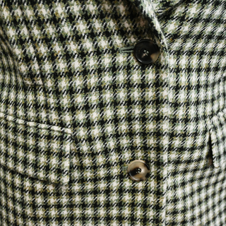 Sage Houndstooth Wool Blazer