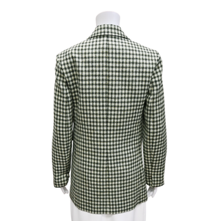 Sage Houndstooth Wool Blazer