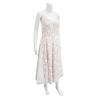 Optic White Floral Cotton Eyelet Dress