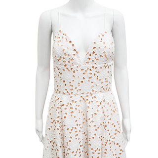 Optic White Floral Cotton Eyelet Dress