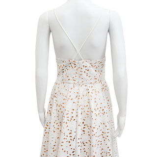 Optic White Floral Cotton Eyelet Dress