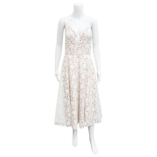 Optic White Floral Cotton Eyelet Dress