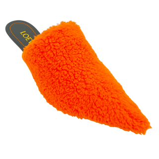 Neon Orange Dive Shearling Mules