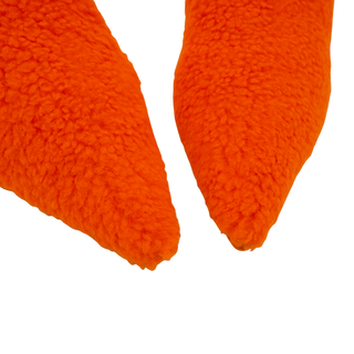 Neon Orange Dive Shearling Mules
