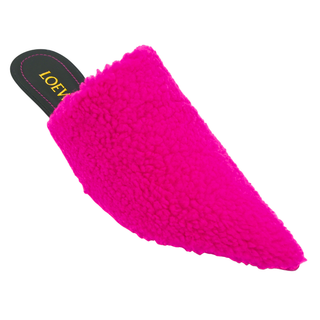 Neon Pink Dive Shearling Mules