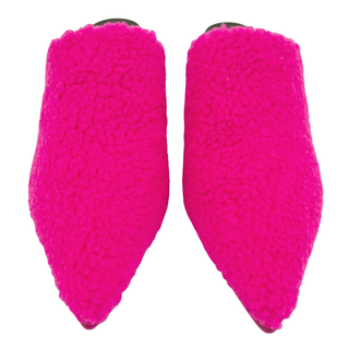 Neon Pink Dive Shearling Mules