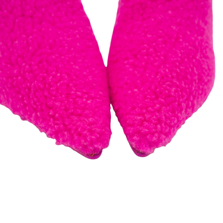 Neon Pink Dive Shearling Mules
