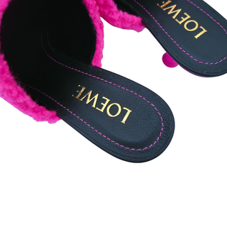 Neon Pink Dive Shearling Mules