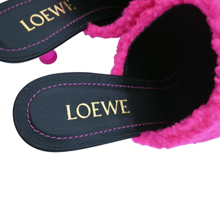 Neon Pink Dive Shearling Mules
