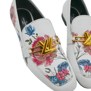Floral Leather LV Twist Loafers