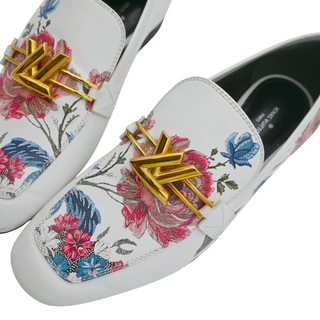 Floral Leather LV Twist Loafers