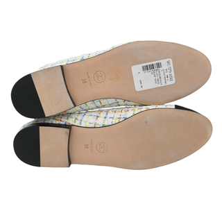 Multicolor Tweed Grosgrain Cap-Toe Ballerina Flats