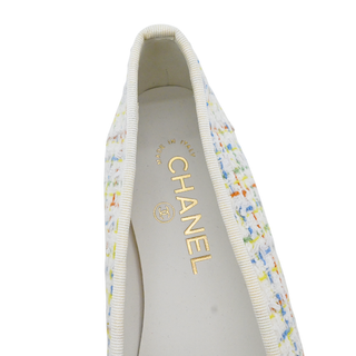 Multicolor Tweed Grosgrain Cap-Toe Ballerina Flats