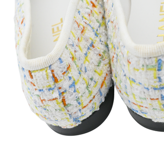 Multicolor Tweed Grosgrain Cap-Toe Ballerina Flats