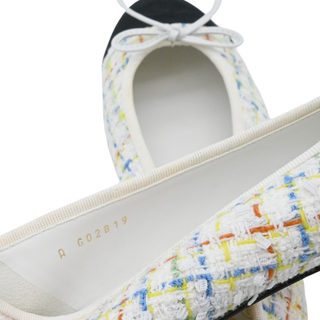 Multicolor Tweed Grosgrain Cap-Toe Ballerina Flats