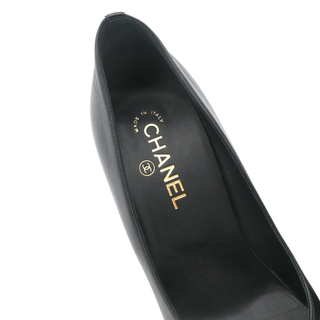 Black Leather CC Cap-Toe Pumps