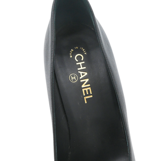 Black Leather CC Cap-Toe Pumps
